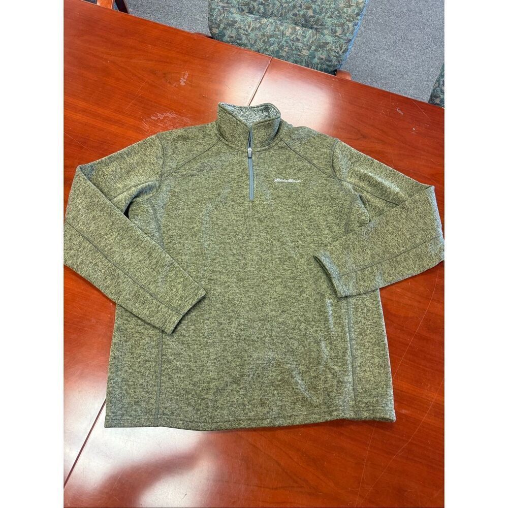 Eddie Bauer Moss Green Quarter Zip Sweater sz L NWOT